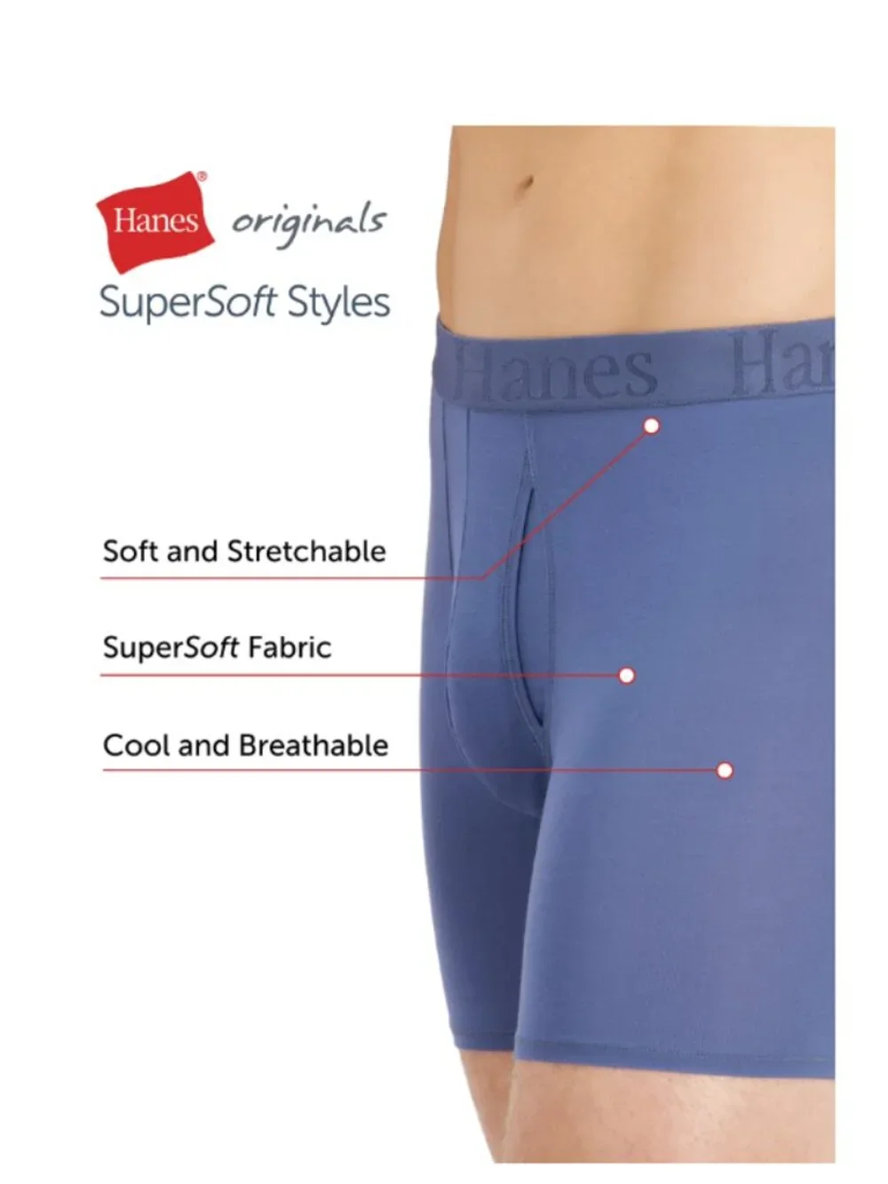 Hanes Originals Men's SuperSoft Bamboo Boxer Briefs 3-Pack Black 2XL